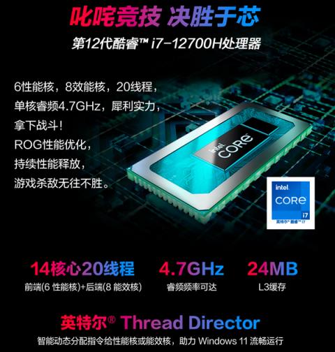 ROG枪神6游戏本上新：14核心i7-12700H＋满血140W3060只要10999