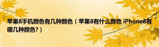 苹果8手机颜色有几种颜色(苹果8有什么颜色iPhone8有哪几种颜色?)