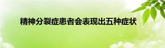 精神分裂症患者会表现出五种症状