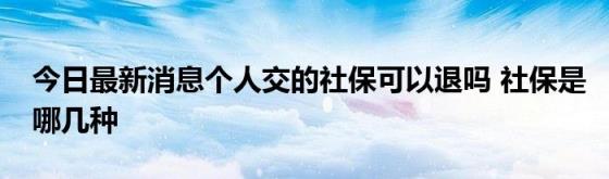 今日最新消息个人交的社保可以退吗(社保是哪几种)