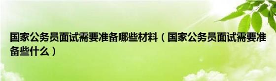 国家公务员面试需要准备哪些材料（国家公务员面试需要准备些什么）