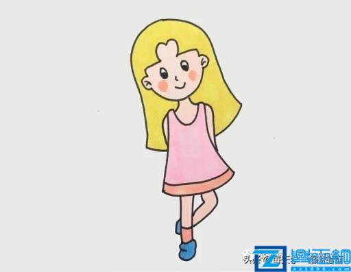 怎么画人物简单又漂亮女孩(少女简笔画的画法步骤)