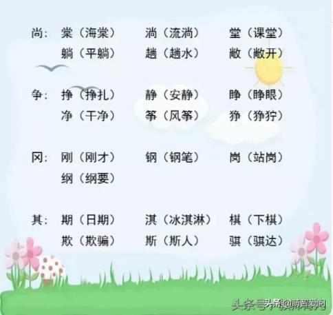 小学一年级常见形声字大全对照表（一年级常见150个形声字）